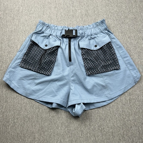 Free People Pants - Free People FP Movement Belted Shorts Blue Womens Small Cargo Elastic Waist